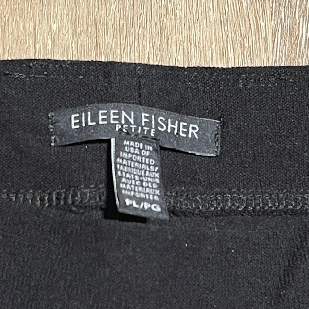 Eileen Fisher Petite Black Viscose‎ Blend Pull On Stretch Pants Trousers
